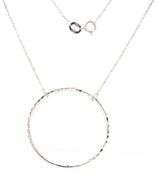 14kt White gold Hammered finish circle pendant on chain