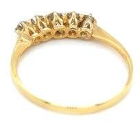 Sweet 18K YG Estate Ring with 5 Diamonds