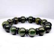 Large beads! 282.74ct black and green Burmese Jade! Untreated!