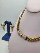Magnificent 18KT Yellow Gold 5+ CTTW Diamond Necklace and Earring Set