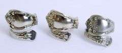 3 Vintage Spoon Rings, All Size 6