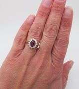 Beautiful 18k Gold Ruby & Diamond Halo ring