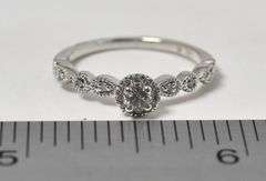 Sparkling 10K White Gold Approx. 0.10CTS Diamond Ring