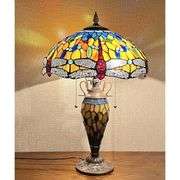 Stained Glass Dragonfly Shade Table Lamp