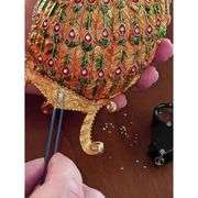 24K Gold Peacock with Swarovski & Ruby Bracelet