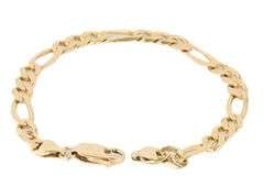 7.0MM Polished Figaro Chain Link Bracelet in 14K