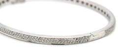 14kt White gold 1.50ctw single cut double row diamond bangle