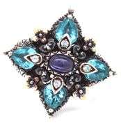 Barabara Bixby blue and white topaz lolite starburst ring