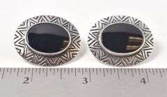 Black Onyx Gemstone Earrings in Sterling Silver