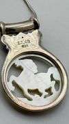 925 Sterling Silver Sajen Mother Of Pearl carved Horse Pendant With Chain