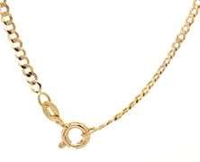 14kt Yellow gold flat curb link chain necklace
