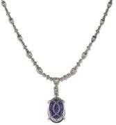 New 10.47ct Oval Tanzanite and 7.50ctw Mixed Cut Diamond Pendant Necklace in 14K