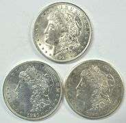 Flashy 1921 P-D-S Morgan Silver Dollars. Nice