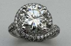 14K White Gold Designer 4.79 Ct Diamond Engagement Ring