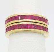 Pair of Ruby Eternity Bands in 18k