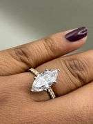 14K Two-Tone Gold Marquise Lab Diamond Ring of 2.85ct