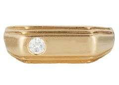 Gents 0.33ct Round Diamond Solitaire Ring in 14K