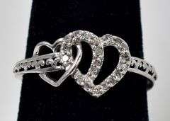 Cz Gemstone Heart Ring in Sterling Silver