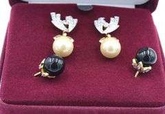 Camrose & Kross Jackie Kennedy gold tone pearl interchanging earrings