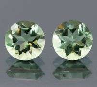 Glittering green 2.97ct 8mm Amethyst pair