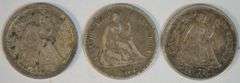 3 Different sharp Liberty Seated Half Dimes