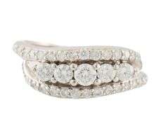 0.85ctw Round Diamond Triple Row Band Ring in 14K