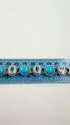 925 Sterling Silver EA Signed Turquoise and Blue Topaz Bracelet