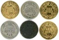 6 Assorted Barber Silver Dimes: 1911-1916