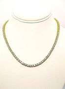 Sparkling 18 Kt Yellow Gold Plated 36.5 Cttw Simulated Diamond Tennis Necklace