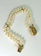 Pearl Bracelet with Stunning Opal and Diamond 14K Clasp