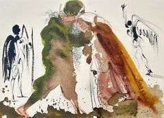 Highly Collectible and Rare Salvador Dali Original Lithograph from the 'Biblia Sacra' Suite