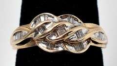 Sparkling 10K Yellow Gold Diamond Ring