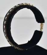 Brilliant 14K Yellow Gold Blue Sapphire Gemstone and Diamond Tennis Bracelet