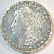 Prooflike 1921-D Morgan Silver Dollar. Full strike