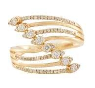 0.35ctw Diamond Multi Row Bypass Ring in 14K