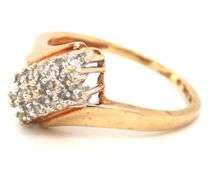 10kt Yellow gold diamond cluster ring