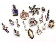 Group lot of Vintage 925 sterling silver pendants