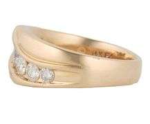 Gents 1.15ctw Round Graduated Diamond Channel Set Band Ring in 14K