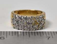 CZ Gemstone Ring in Vermeil Sterling Silver