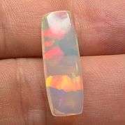 Full fire! 4.37ct rainbow block pattern Ethiopian Opal