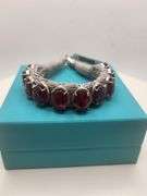 New! +65 ctw all natural rubys and 1.2ct diamond  weaved on fabric bracelet