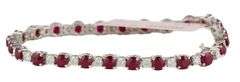 New 5.95ctw Round Ruby and 2.03ctw Diamond Tennis Bracelet in 14K