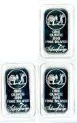 3 SilverTowne One Troy Ounce Silver .999 Fine Bars