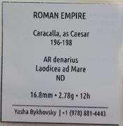 196-198AD Roman Empire Caracalla, As Caesar
