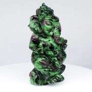 Fantastic color! 229.77ct Ruby in Zoisite Ganesh carving!