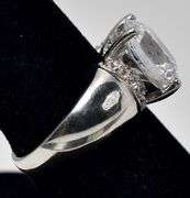 Large CZ Gemstone Ring in Sterling Silver