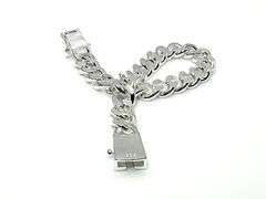 Strong 28.4 Gram 14 Kt White Gold Plate Curb Link Bracelet