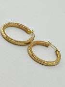 14KT Yellow Gold Hammered 25mm Hoop Earrings