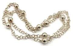 Fancy circle ball chain necklace in 925 sterling silver