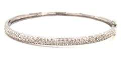 14kt White gold 0.65ctw diamond pave bangle bracelet